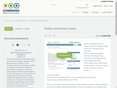 Thumbnail for Floaters and Sinkers: Lesson resource