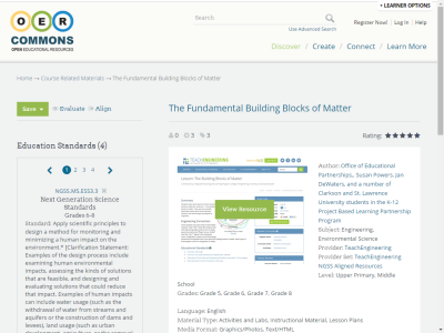 Thumbnail for The Fundamental Building Blocks of Matter resource
