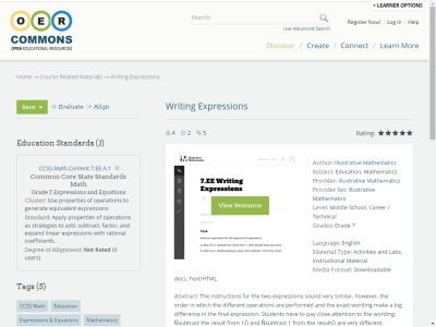 Thumbnail for Writing Expressions resource