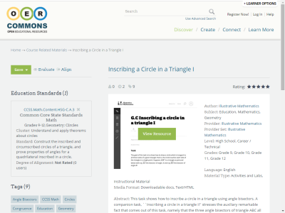Thumbnail for Inscribing a Circle in a Triangle I resource