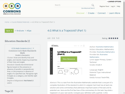 Thumbnail for 4.G What is a Trapezoid? (Part 1) resource