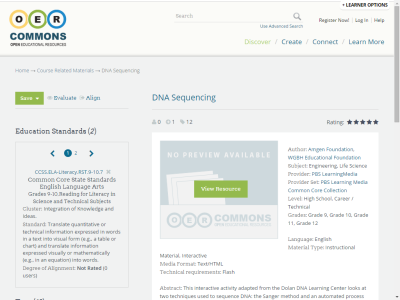 Thumbnail for DNA Sequencing resource