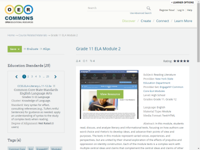 Thumbnail for Grade 11 ELA Module 2 resource