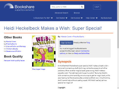 Thumbnail for Heidi Heckelbeck Makes a Wish: Super Special! resource