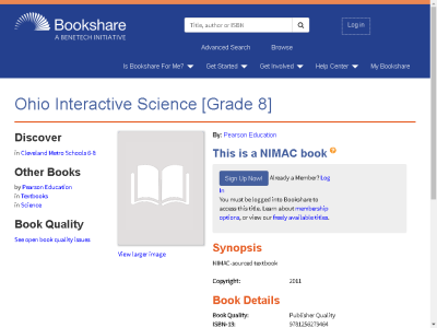 Thumbnail for Ohio Interactive Science [Grade 8] resource