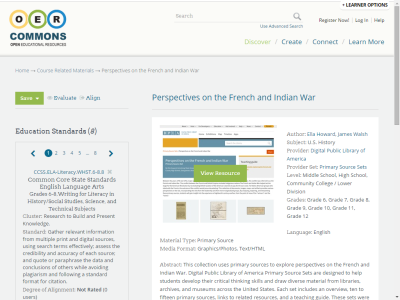 Thumbnail for Perspectives on the French and Indian War resource