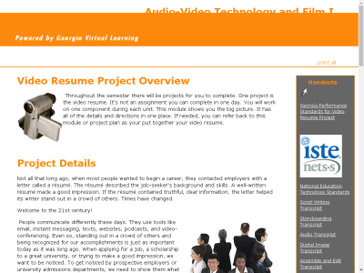 Thumbnail for Audio-Video Technology and Film I : Video Resume Project Overview resource