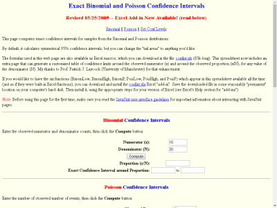 Thumbnail for Exact Binomial and Poisson Confidence Intervals resource