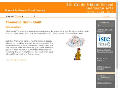 Thumbnail for 8th Grade Middle School Language Arts : Thematic Unit - Guilt resource
