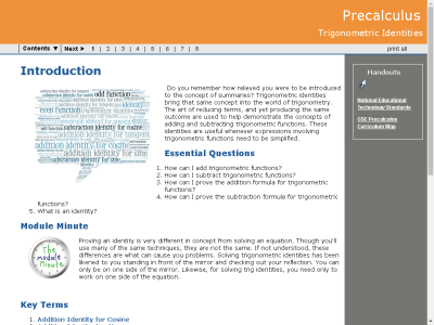 Thumbnail for Precalculus : Trigonometric Identities resource