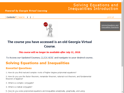 Thumbnail for Solving Equations and Inequalities Introduction resource