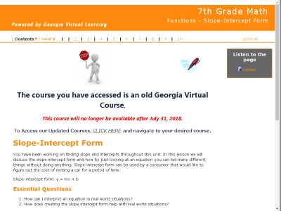 Thumbnail for 7th Grade Math : Functions - Slope-Intercept Form resource