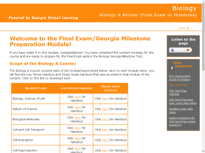Thumbnail for Biology : Biology A Review (Final Exam or Milestone) resource