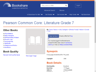 Thumbnail for Pearson Common Core: Literature Grade 7 resource