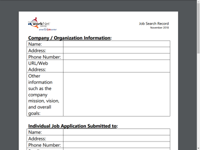 Printables Job Search Worksheet illinois open educational resource detail 1