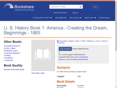 Thumbnail for U. S. History Book 1: America - Creating the Dream, Beginnings - 1865 resource