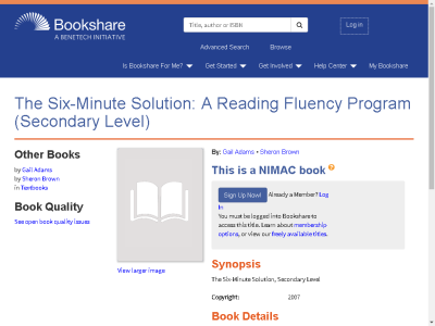 Thumbnail for The Six-Minute Solution: A Reading Fluency Program (Secondary Level) resource