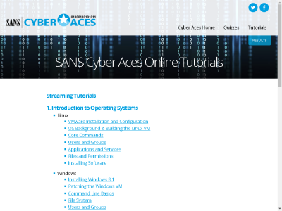 Thumbnail for SANS Cyber Aces Online Tutorials resource