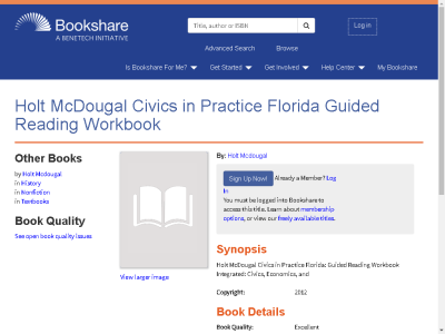 Thumbnail for Holt McDougal Civics in Practice Florida Guided Reading Workbook resource