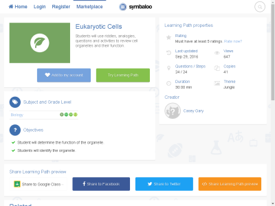 Thumbnail for Eukaryotic Cells resource