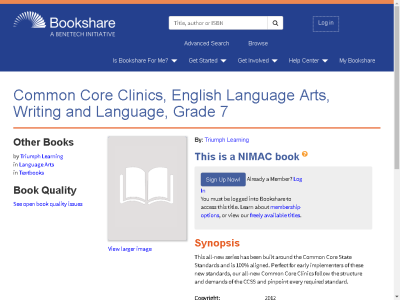 Thumbnail for Common Core Clinics, English Language Arts, Writing and Language, Grade 7 resource