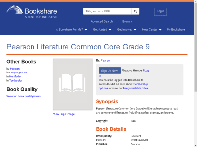 Thumbnail for Pearson Literature Common Core Grade 9 resource