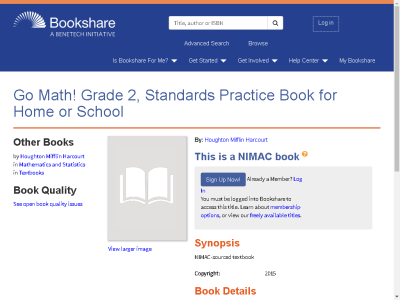 Thumbnail for Go Math! Grade 2, Standards Practice Book for Home or School resource