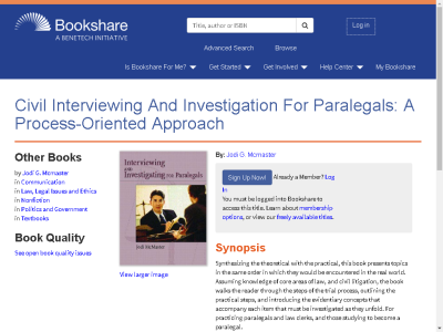 Thumbnail for Civil Interviewing And Investigation For Paralegals: A Process-Oriented Approach resource