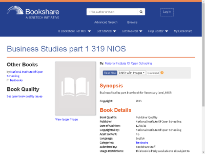 Thumbnail for Business Studies part 1 319 NIOS resource