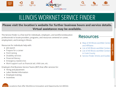 Thumbnail for Illinois workNet Service Finder resource