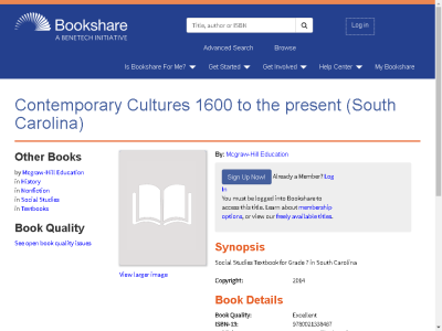 Thumbnail for Contemporary Cultures 1600 to the present (South Carolina) resource