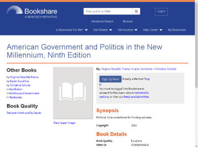 Thumbnail for American Government and Politics in the New Millennium, Ninth Edition resource
