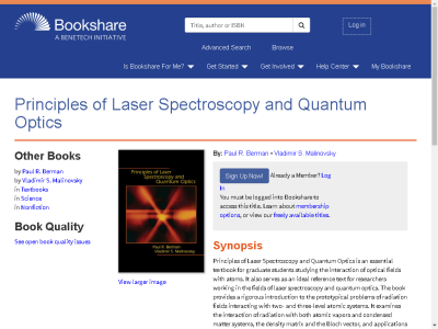 Thumbnail for Principles of Laser Spectroscopy and Quantum Optics resource