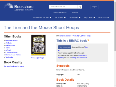 Thumbnail for The Lion and the Mouse Shoot Hoops resource