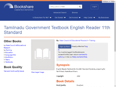 Thumbnail for Tamilnadu Government Textbook English Reader 11th Standard resource