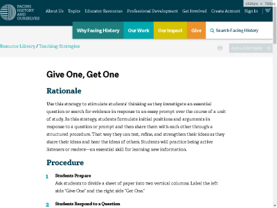Thumbnail for Give One, Get One resource
