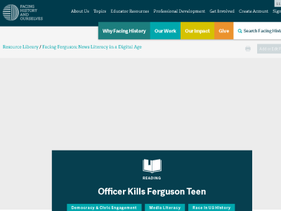 Thumbnail for Officer Kills Ferguson Teen resource