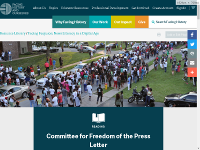 Thumbnail for Committee for Freedom of the Press Letter resource