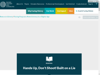Thumbnail for Hands Up, Don't Shoot! Built on a Lie resource