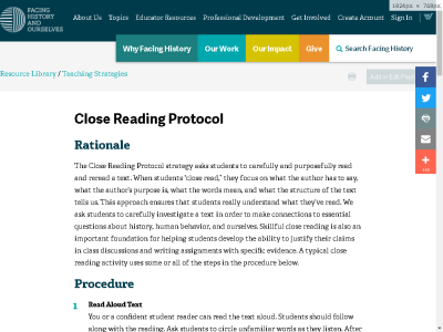 Thumbnail for Close Reading Protocol resource