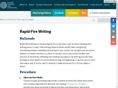 Thumbnail for Rapid-Fire Writing resource