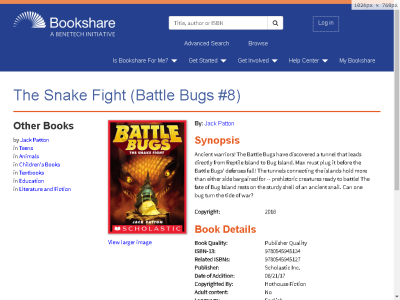 Thumbnail for The Snake Fight (Battle Bugs #8) resource