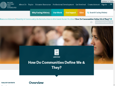 Thumbnail for Lesson: How Do Communities Define We & They? resource