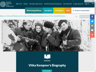Thumbnail for Reading: Vitka Kempner’s Biography resource