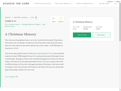 Thumbnail for A Christmas Memory resource