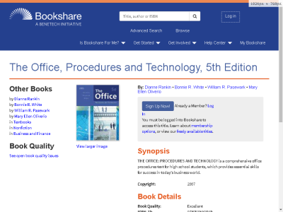 Thumbnail for The Office, Procedures and Technology, 5th Edition resource