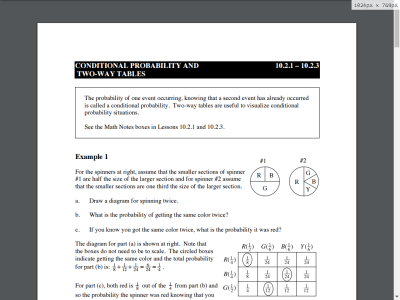Thumbnail for Conditional Probability and Two-Way Tables (CPM Parent Guide) resource