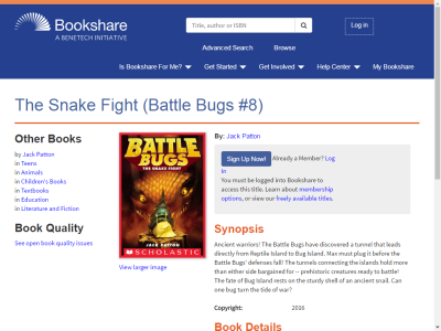 Thumbnail for The Snake Fight (Battle Bugs #8) resource