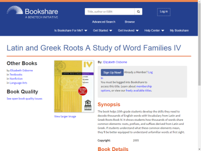 Thumbnail for Latin and Greek Roots  A Study of Word Families IV resource