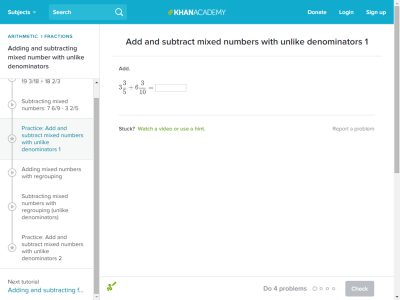 Thumbnail for Add and subtract mixed numbers with unlike denominators 1 resource